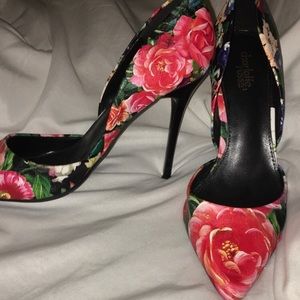 Charlotte Russe pointed toe floral pumps