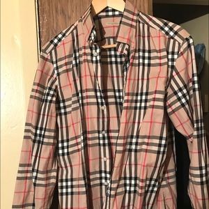 Long Sleeve Burberry Button Up Shirt