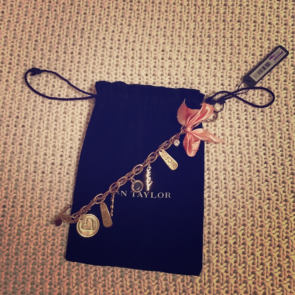 Gold charm love and hope charm bracelet