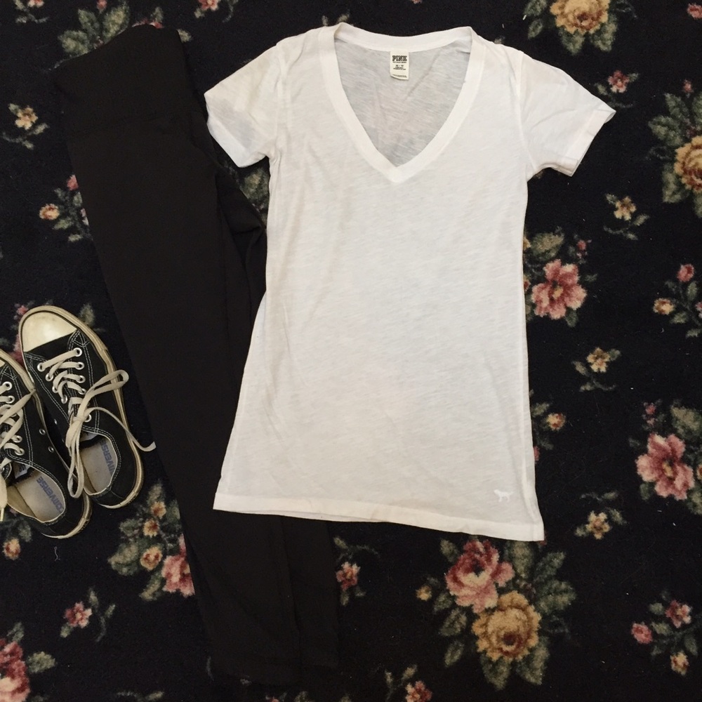 White V neck tee from PINK Victoria's Secret