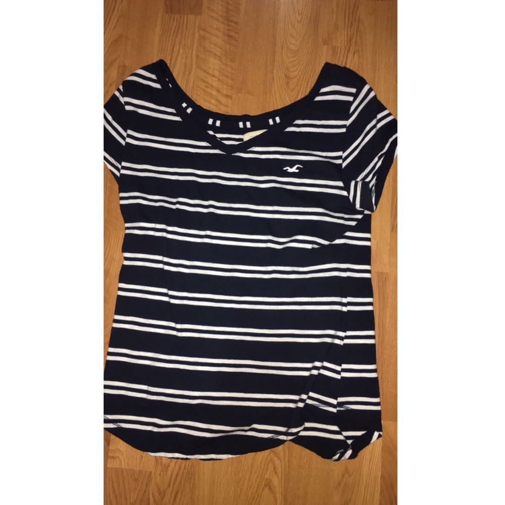Hollister striped v-neck