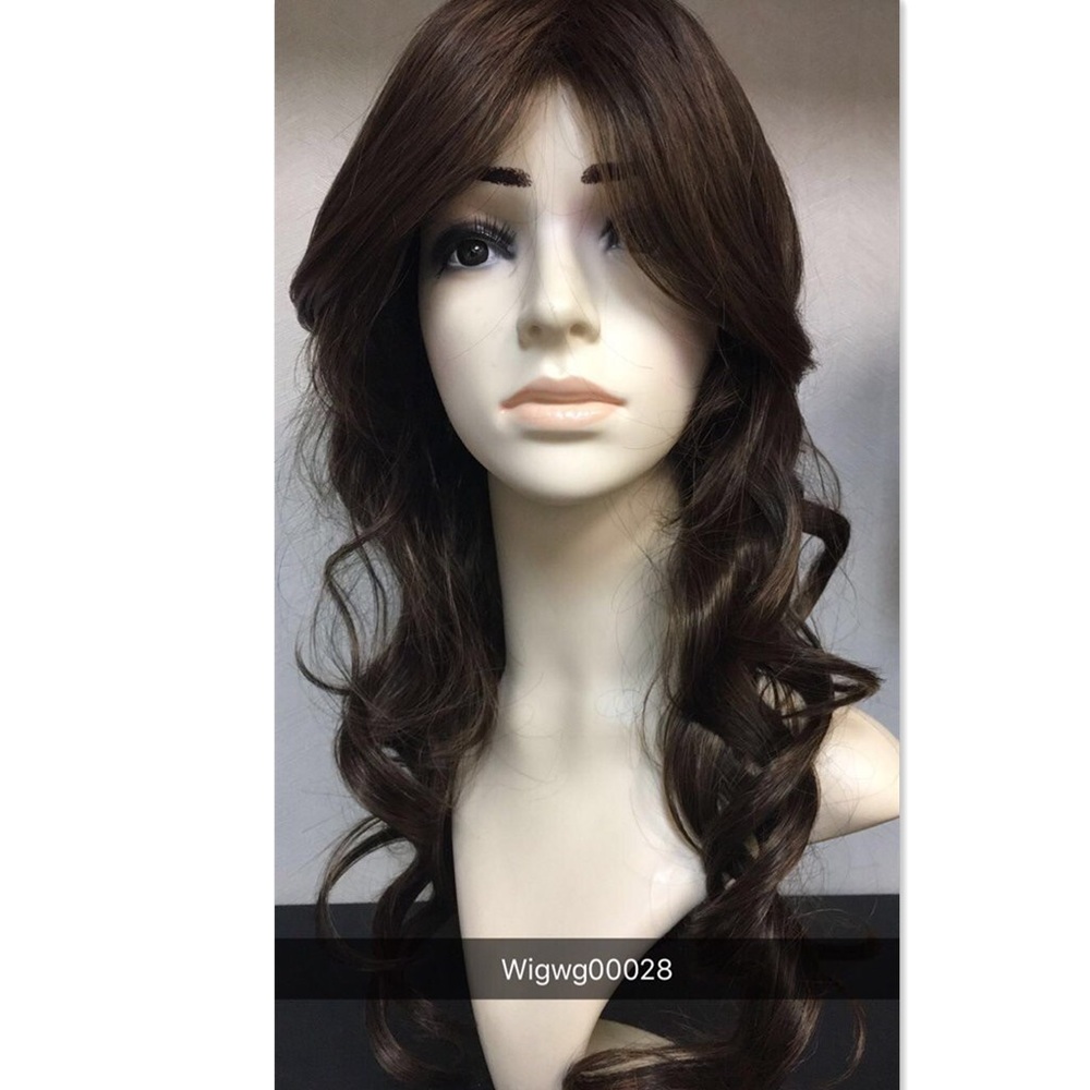 Brown color synthetic wig