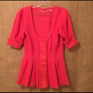 Anthropologie Cardigan Peplum Top