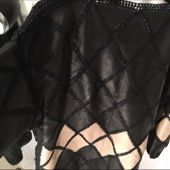 Leather and crochet jacket - Picture 2 of 4