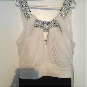 Long black white dress