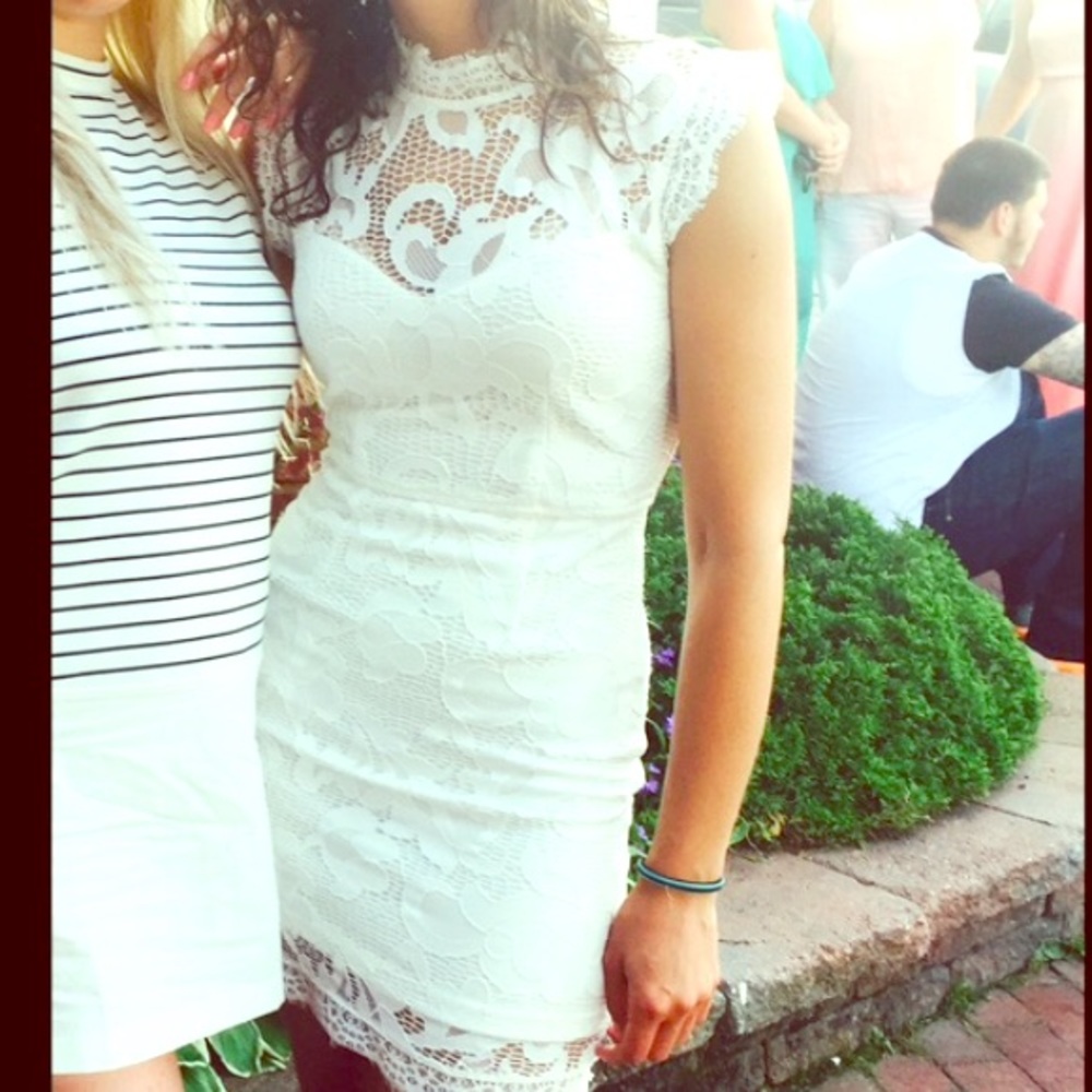 White Lace Bodycon Dress
