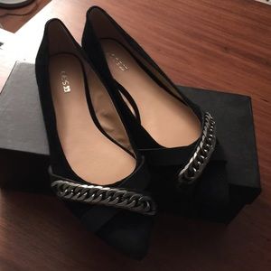 Joe's Jean Josie Black Suede Flat Sz 7 1/2