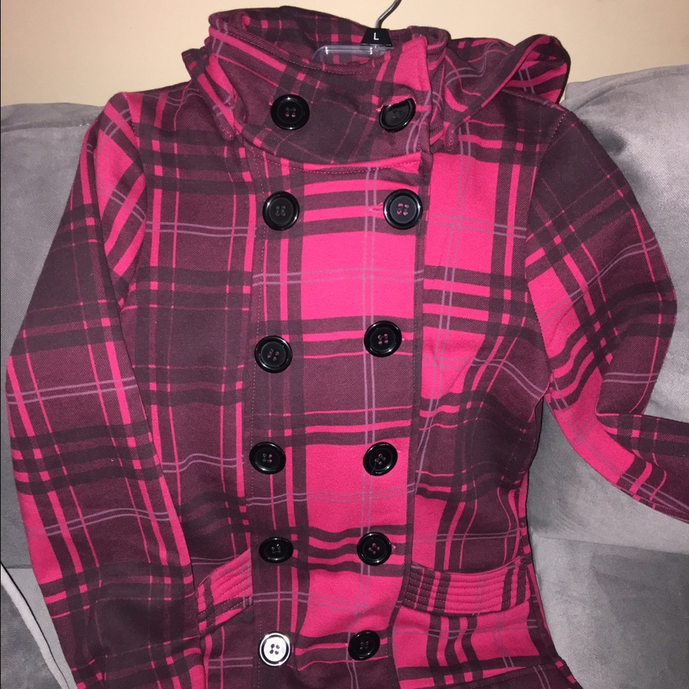 Plaid Button Up Coat
