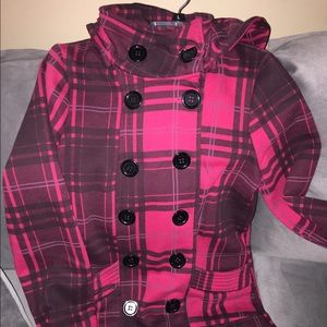 Plaid Button Up Coat