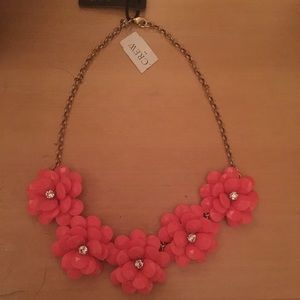 NWT Hot Pink J Crew Factory Flower Necklace