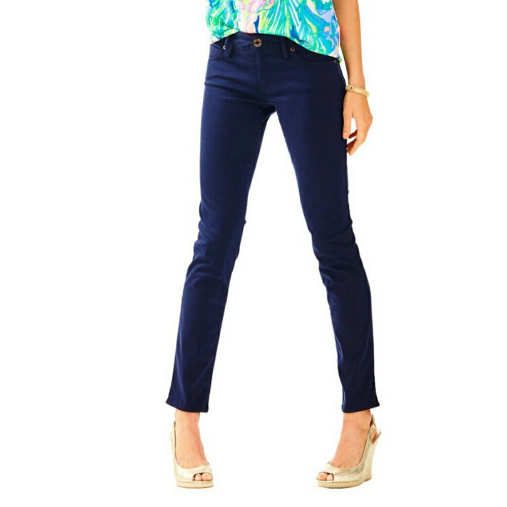 Lilly pulitzer worth skinny pants navy blue size 2