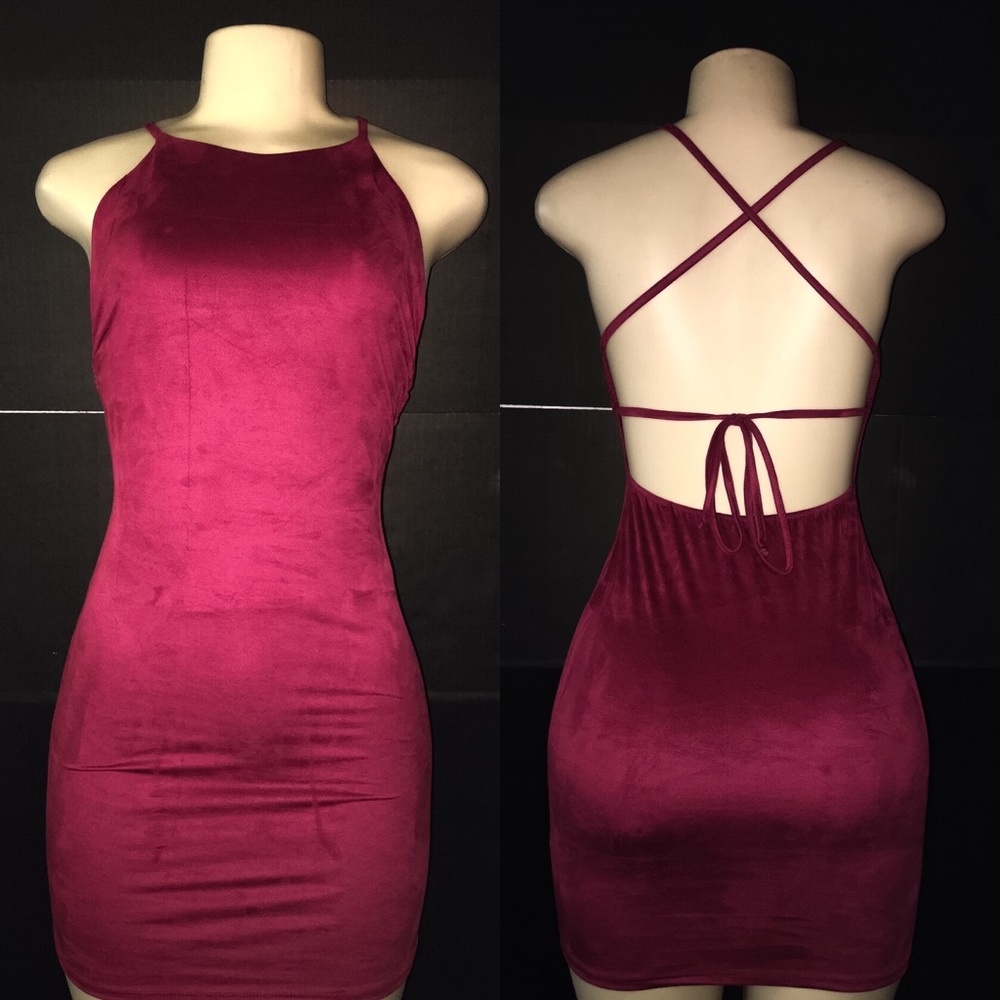 Burgundy Crossback Dress