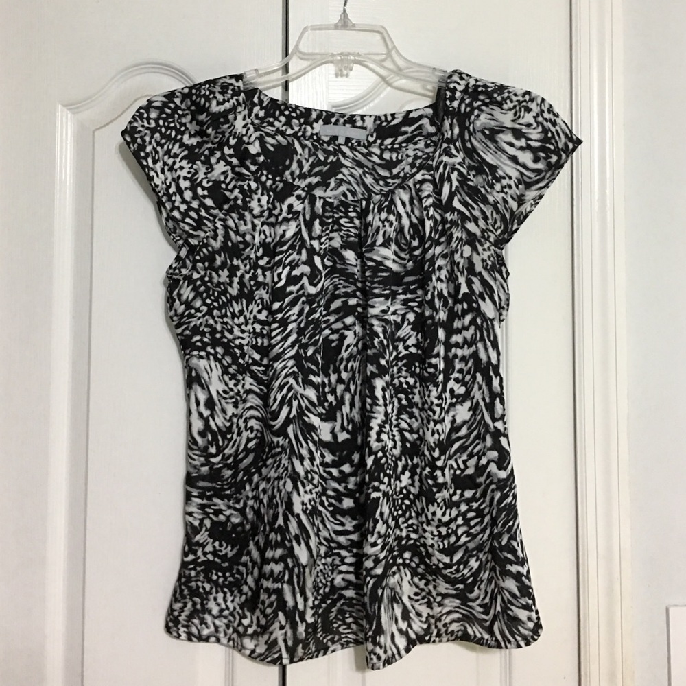 Grey and black blouse