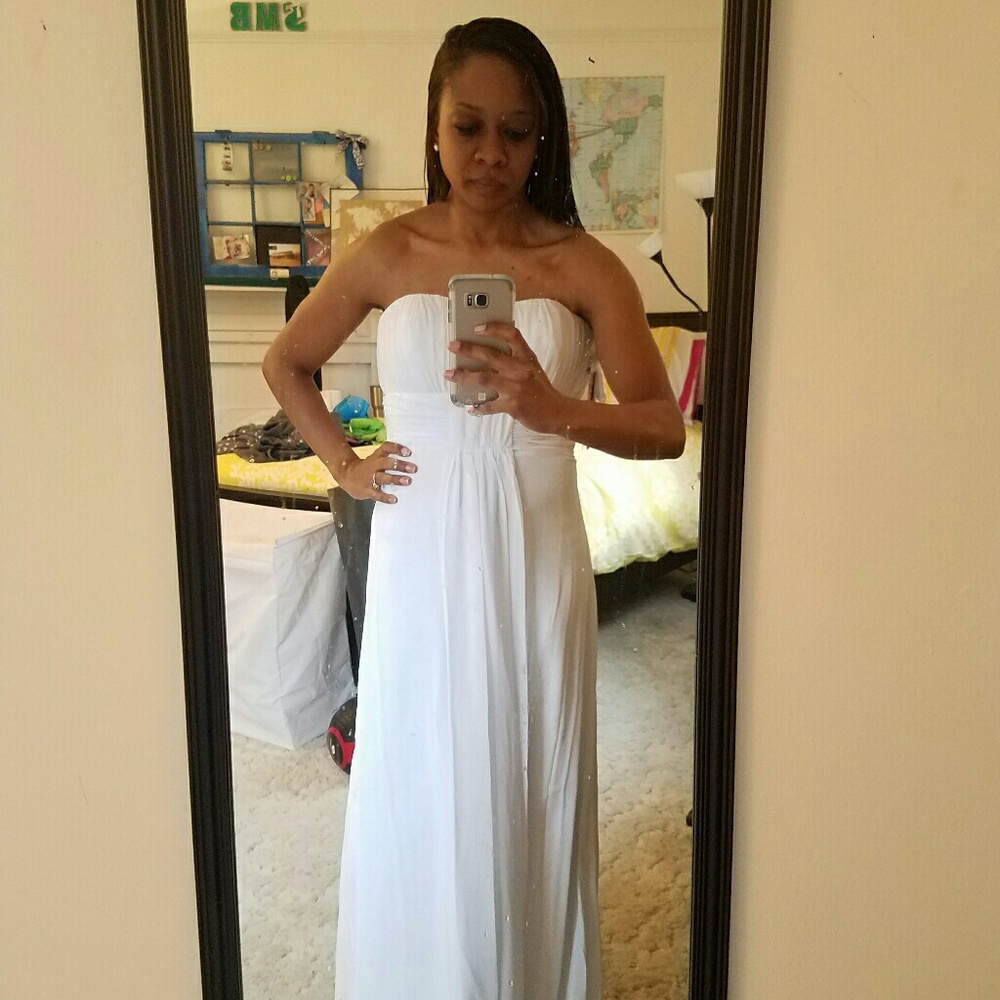 Strapless Formal White Dress