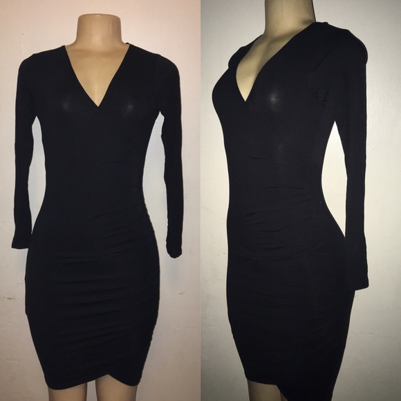 Black Ruched Side Dress - Picture 2 of 2
