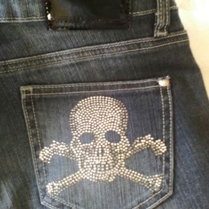 David Bitton Buffalo Low Rise Embellished Jeans