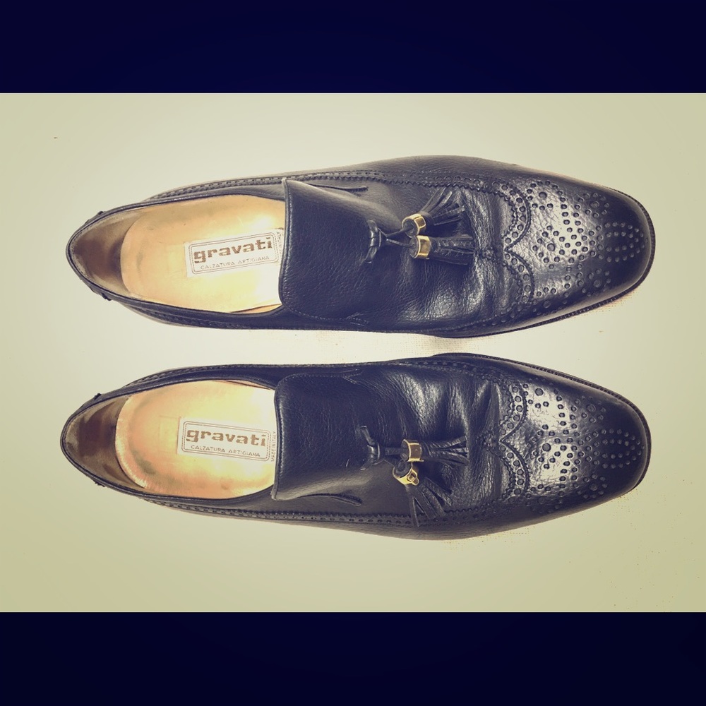 Gravati Leather Brogue Tasseled Loafers Shoes