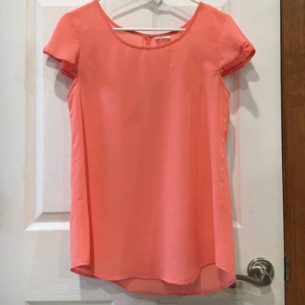 Coral peach blouse