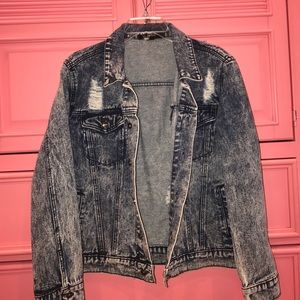 Acid wash jean jacket