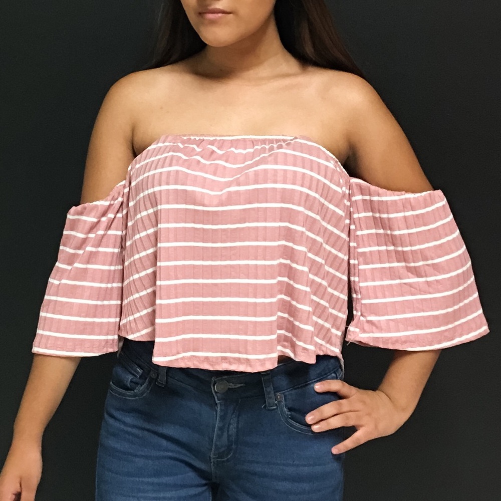 Blush Stripped Off The Shoulder