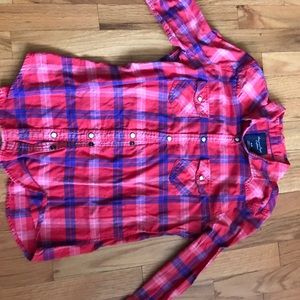 Plaid snap up shirt. Good condition.