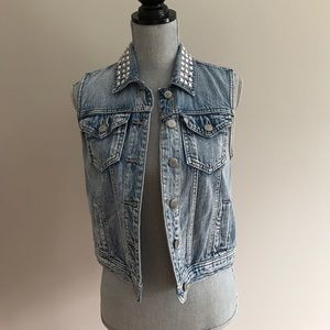 Denim Studded Vest
