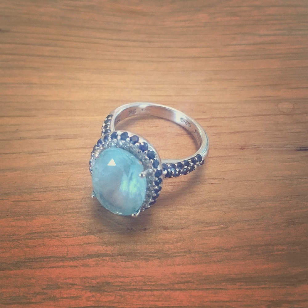 Le Vian Blue Topaz Sapphire Diamond Ring