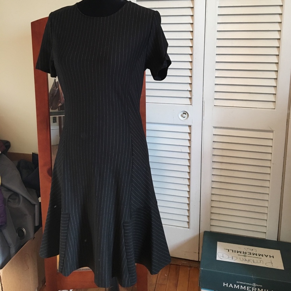Pinstriped work dress
