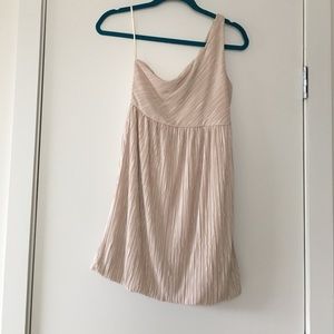 H & M champagne one should mini dress