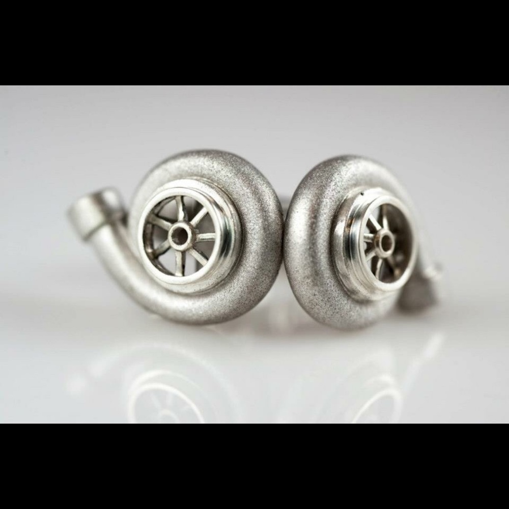 Sterling silver turbocharger cufflinks