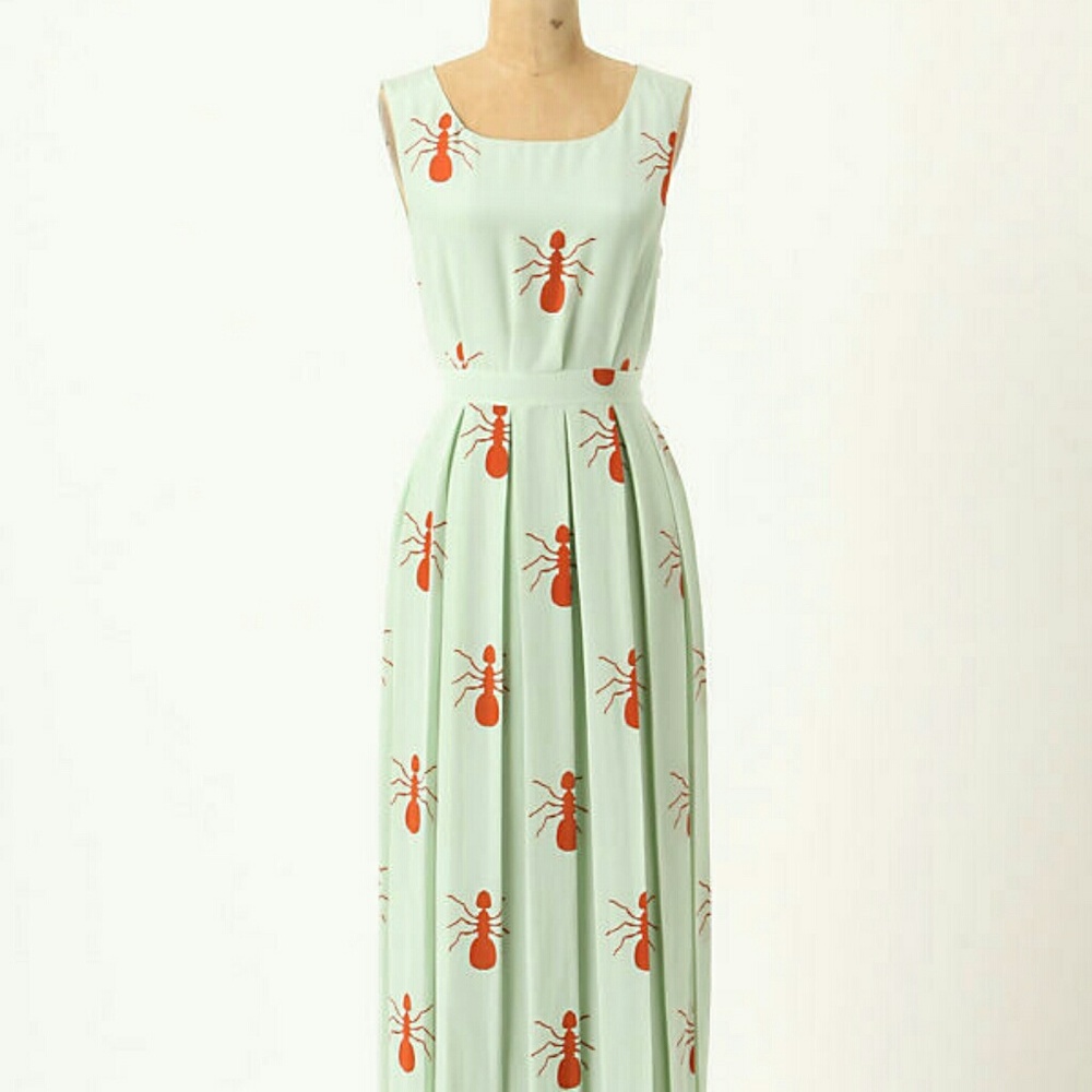 Anthropologie Fire Ants Maxi Dress