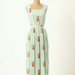 Anthropologie Fire Ants Maxi Dress