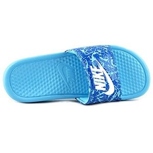Blue Nike Slides