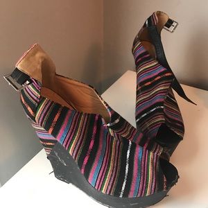 Mexican neon print heels