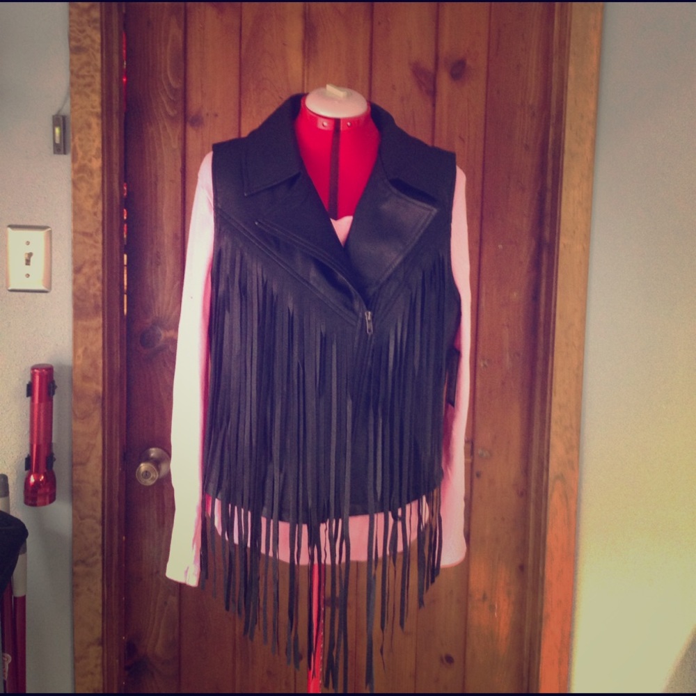 Moto fringe vest