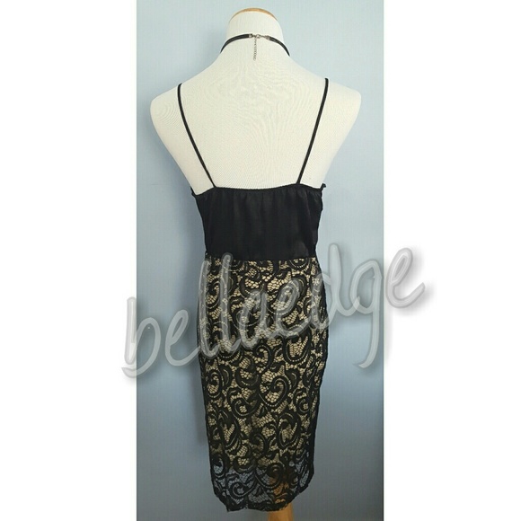 PROMISE Black Nude Lace Pencil Skirt - Picture 4 of 4