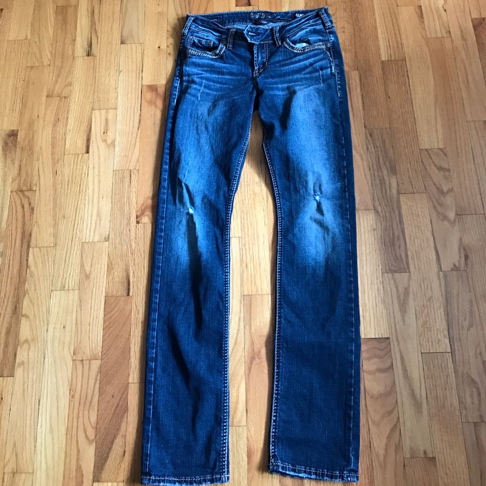 Silver skinny jeans