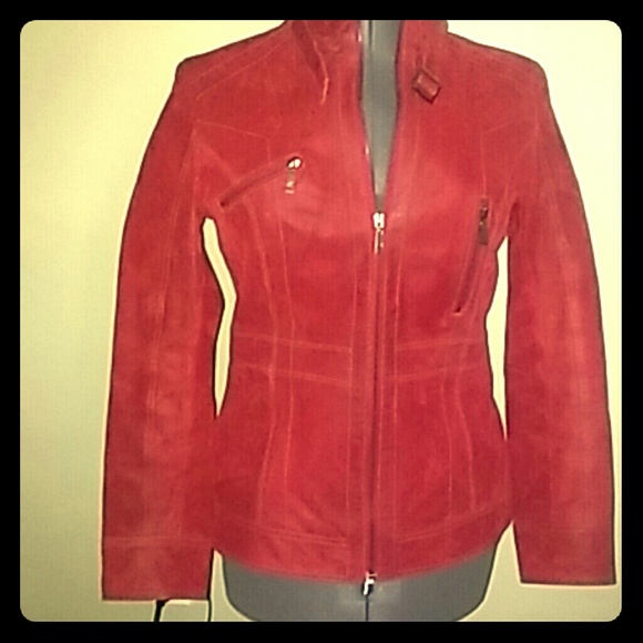 Couture Red Leather Jacket - Picture 1 of 4