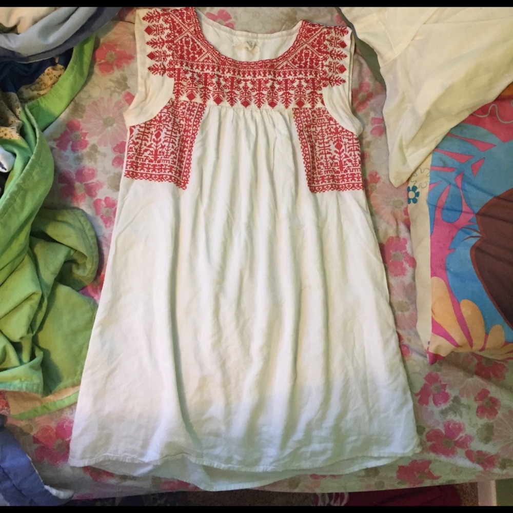 white s american inspired flowy dress