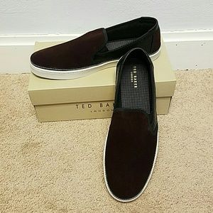 Ted Baker Burgundy Slip ons snakeskin Mens sz 13