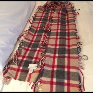 Cashmere 100% plaid fringe scarf
