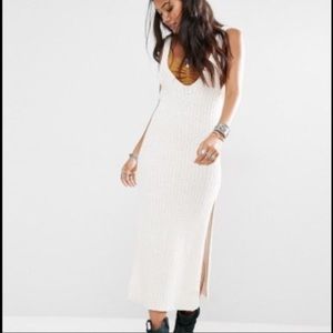 White free people knit midi dress/tunic