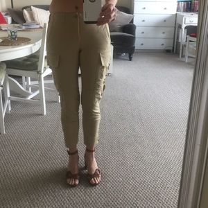 Ankle khaki pants .