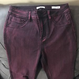 Kensie jeans, burgundy black mix skinny jean