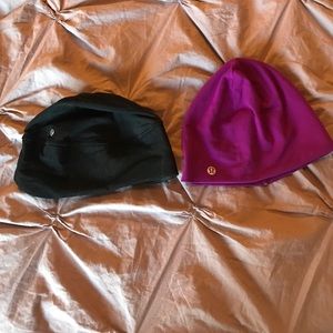 Two Lululemon running toques