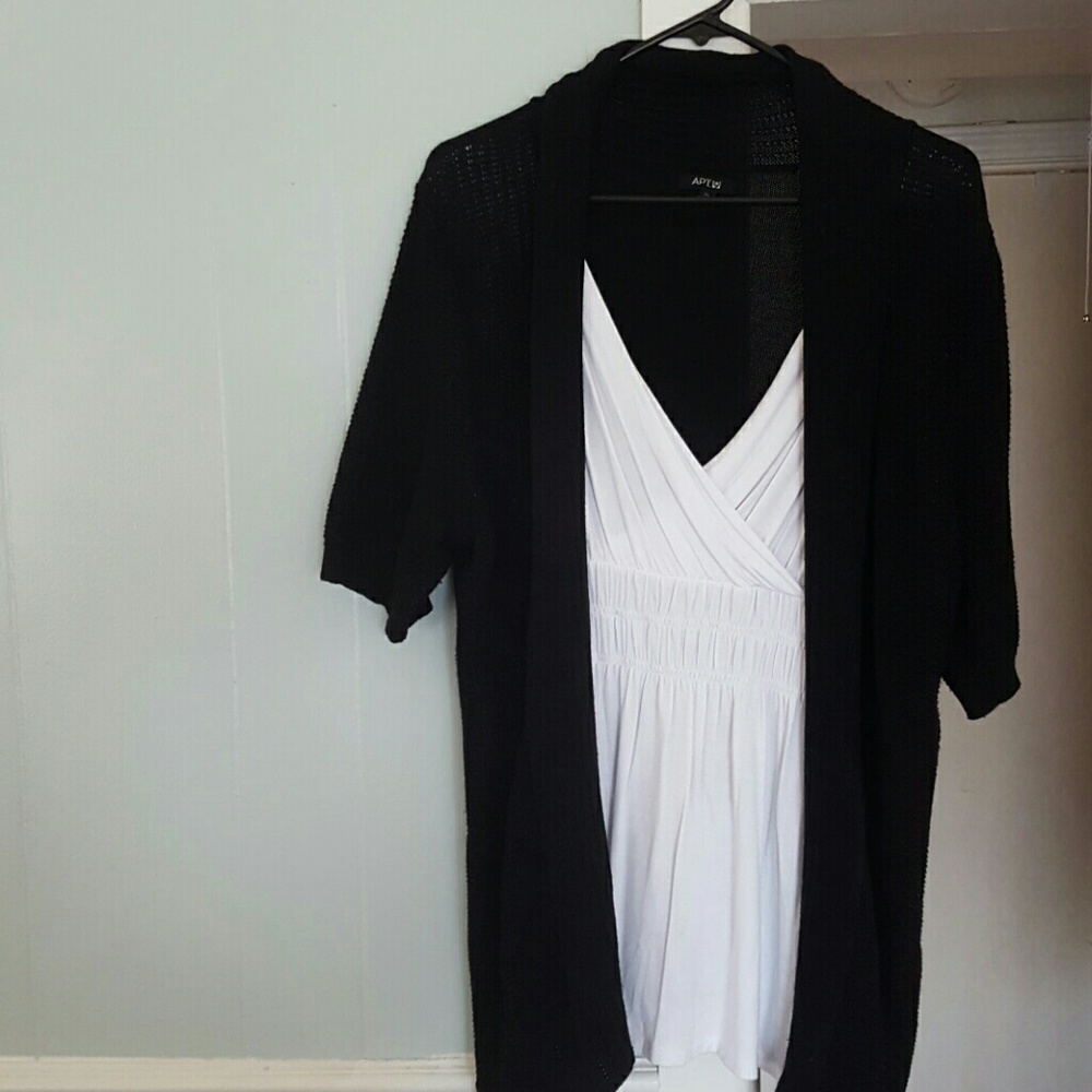 Black Sweater with Attached Top