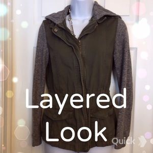 Army Green Stretch Sleeve Jacket