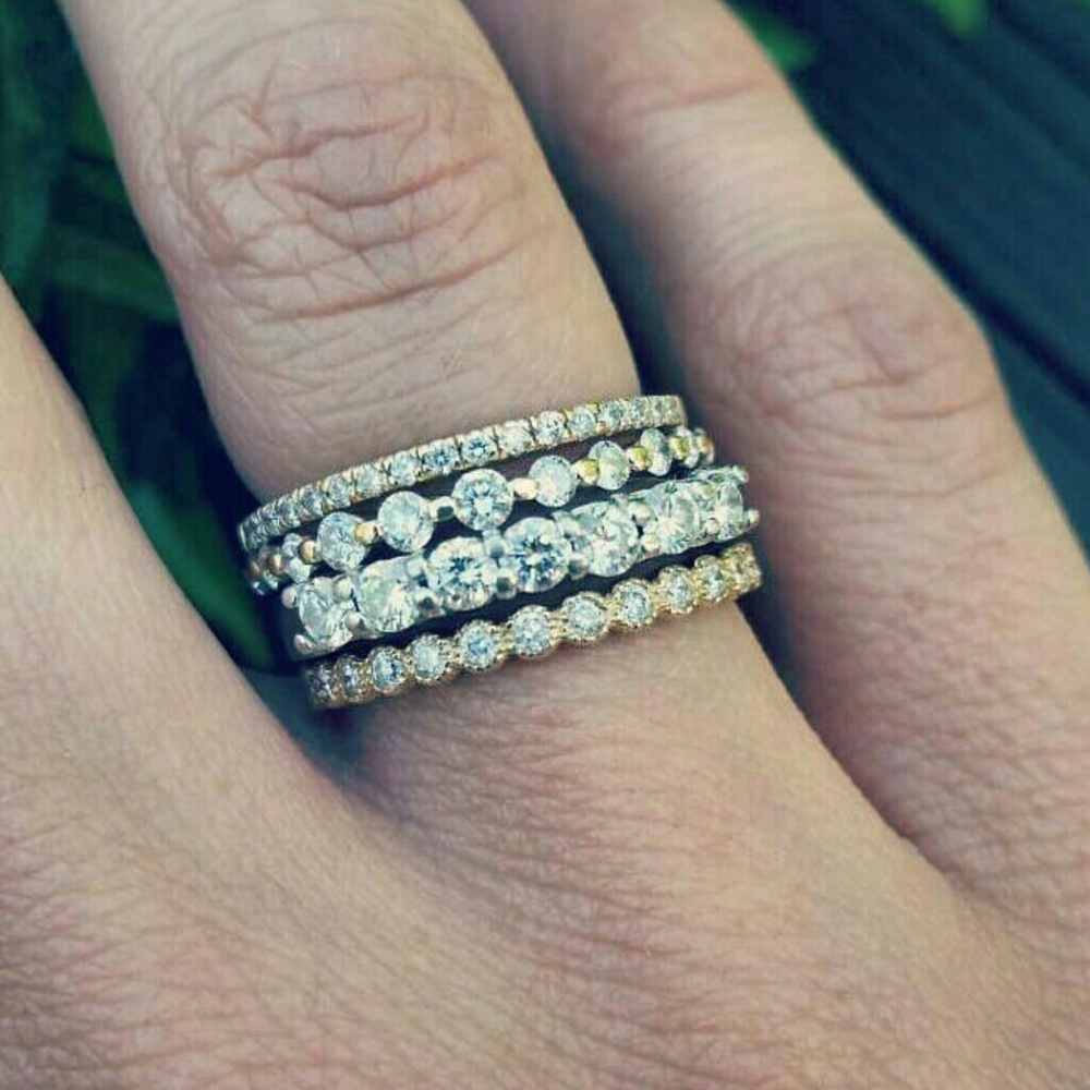 14k white gold diamond ring band