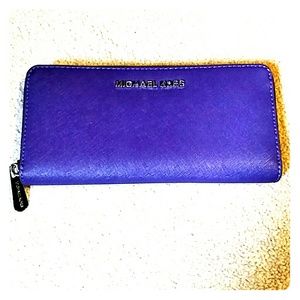 Purple saffino leather Michael Kors wallet
