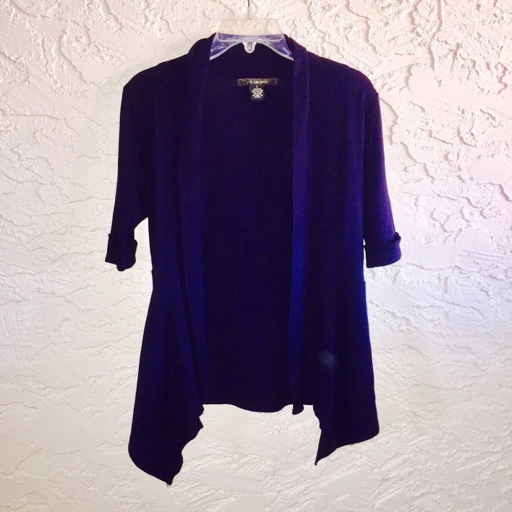 Navy Mid Sleeve Cardigan